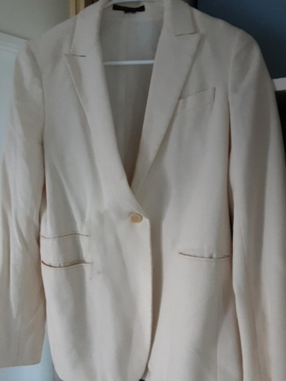 Women's Cream Single-Button Blazer theory